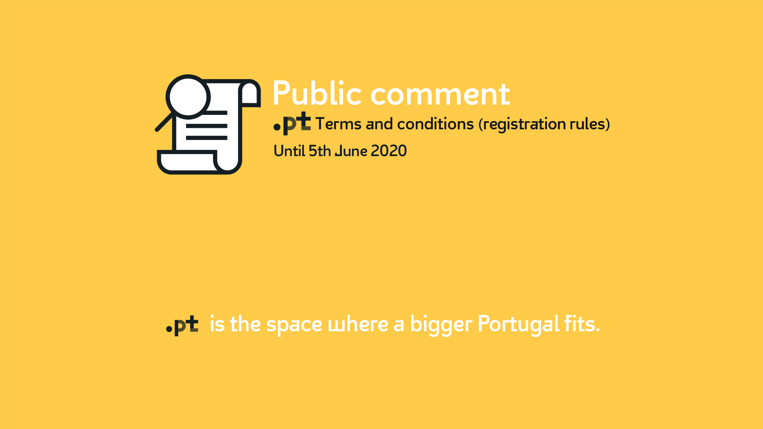 Public comment on the new .pt Terms and Conditions until 5th of June
